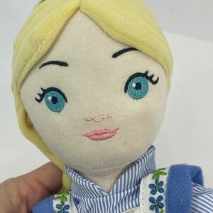 Disney Frozen The Musical Elsa Plush Doll Blue Dress Blonde Braided Toy Cute EUC
